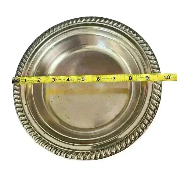 Sheridan Silver On Copper Vintage Used Serving Bowl - Picture 7 of 8